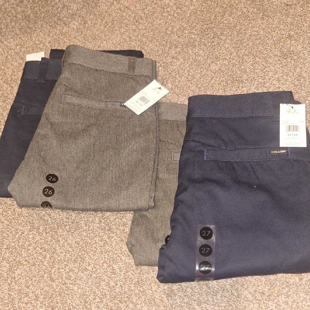 Volcom Gray and Blue Chinos Smart Casual Bottoms